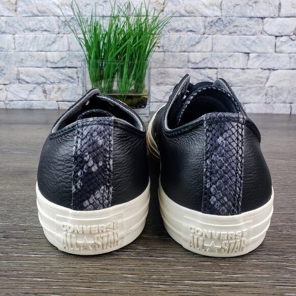 Converse Black and White Sneakers with Gold Accents - Picture 5 of 8